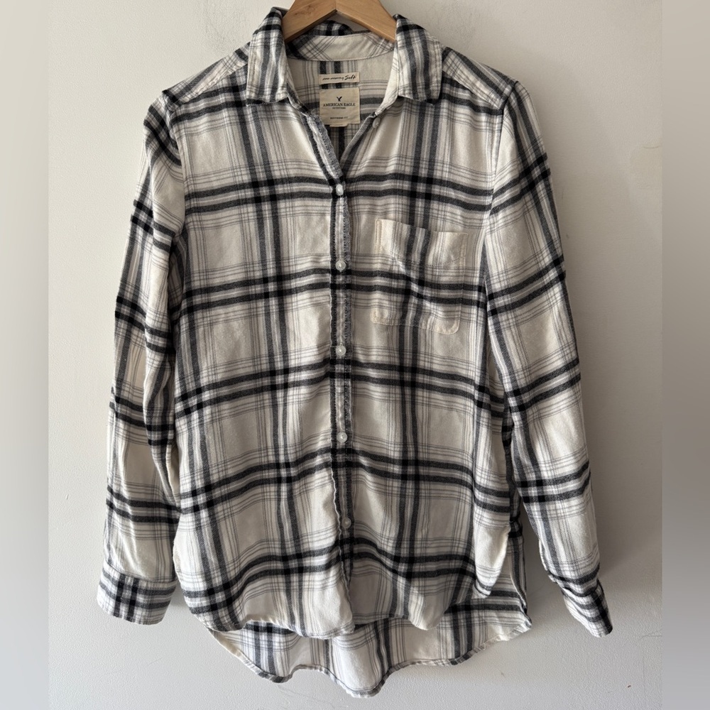 American Eagle AE Ahhmazingly Soft Flannel Boyfriend Flannel Oversized Shirt